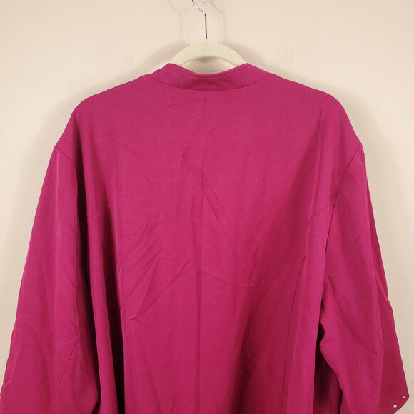 Catherines Black Label Fuchsia Open Front Jacket Size 4X - Picture 9 of 12